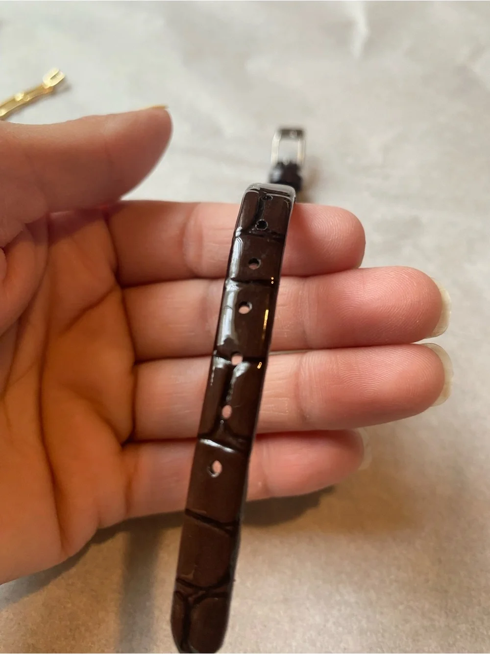 3 piece - Women's Brown Leather Strap Watch - Brown Dial